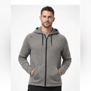 Rhone Men’s Full Zip Hoodie Large Gray Performance Fleece Hooded Sweatshirt